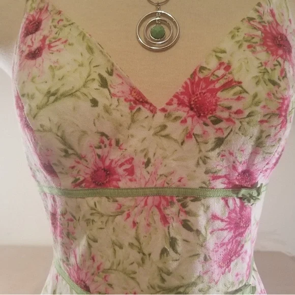 Carmen Marc Valvo Cream Sundress with Spaghetti Straps - Picture 3 of 9